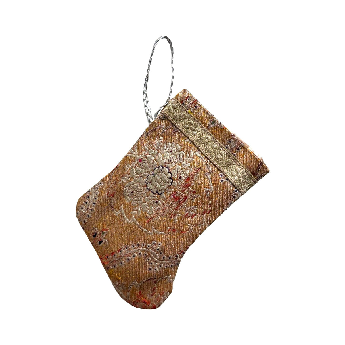 Handmade Mini Stocking from Antique and Vintage Textiles 2639 Ornament B. Viz Design C 