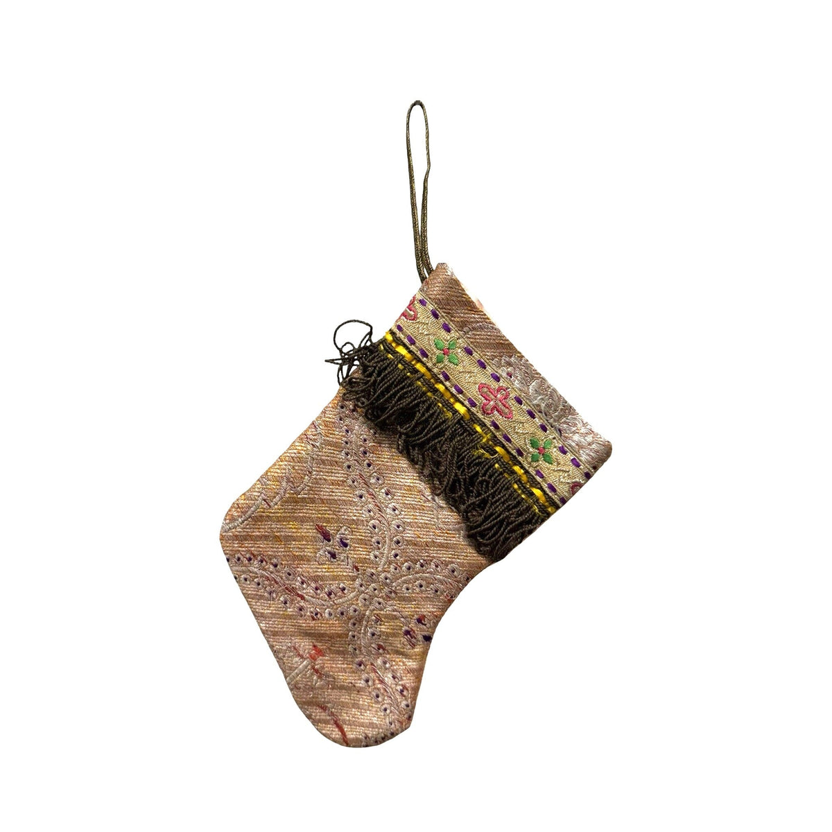 Handmade Mini Stocking from Antique and Vintage Textiles 2639 Ornament B. Viz Design H 
