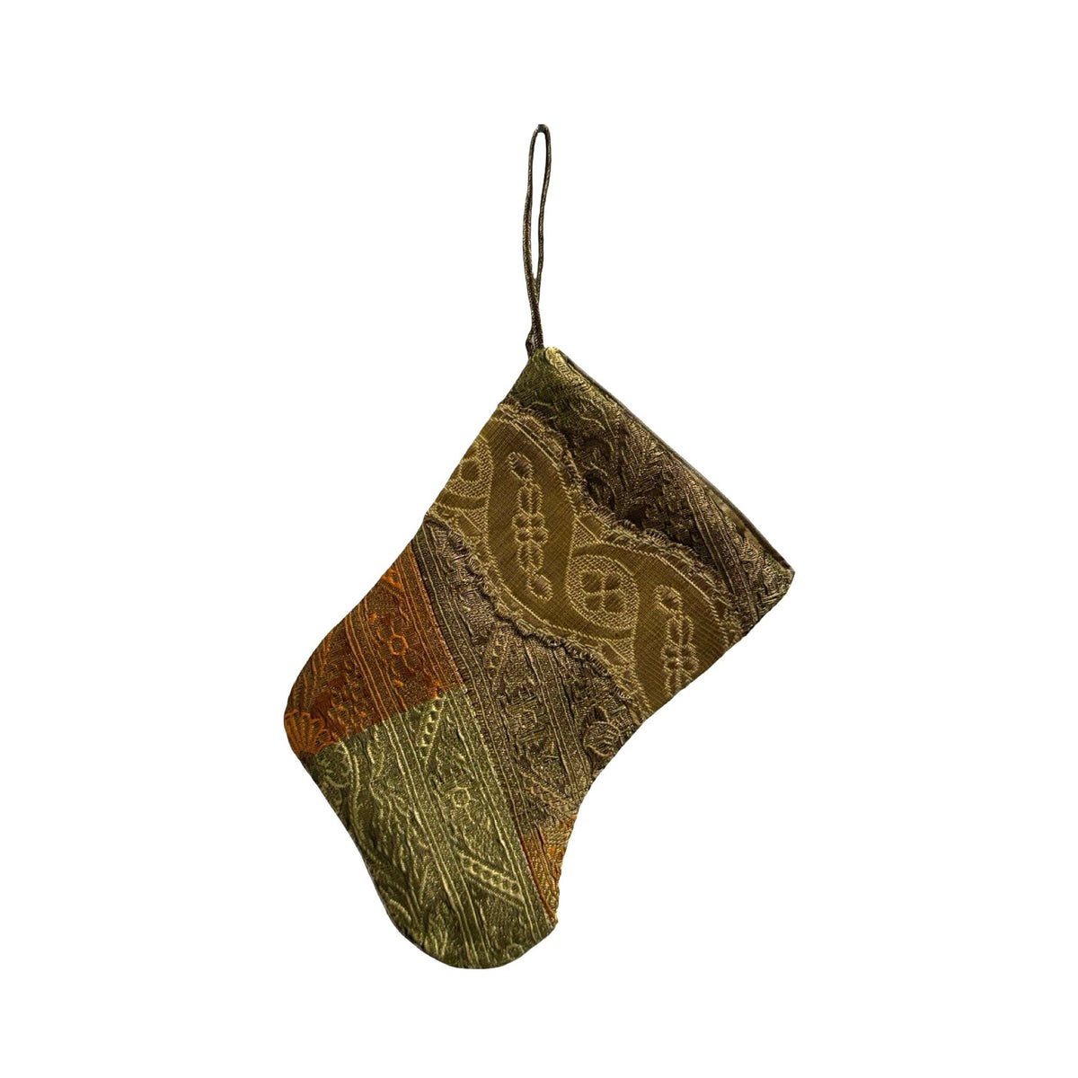 Handmade Mini Stocking from Antique and Vintage Textiles 2640 Ornament B. Viz Design C 