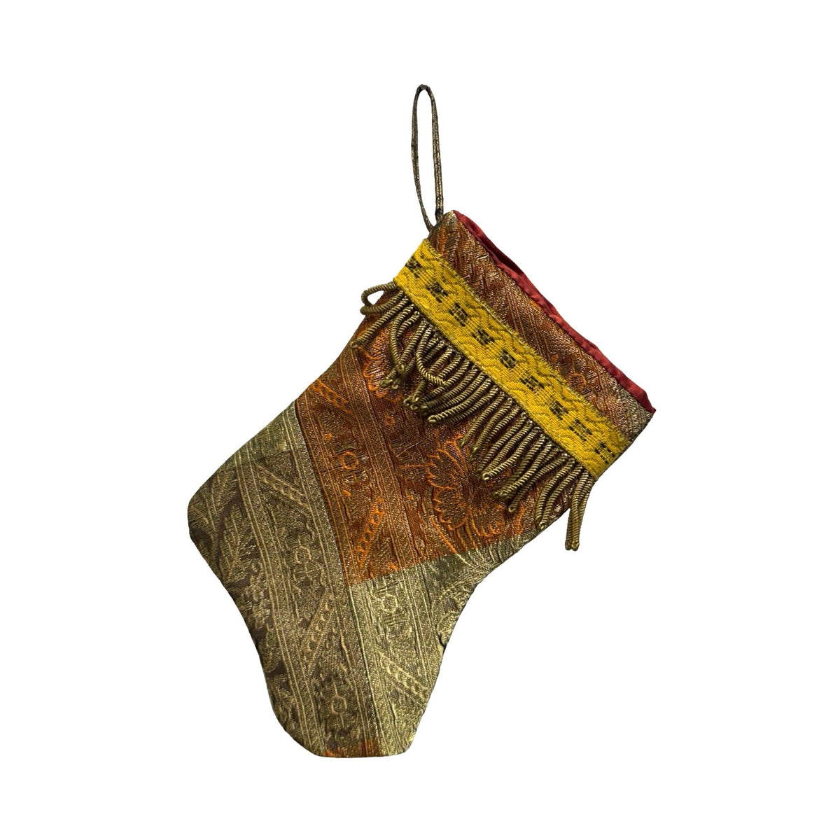 Handmade Mini Stocking from Antique and Vintage Textiles 2640 Ornament B. Viz Design F 