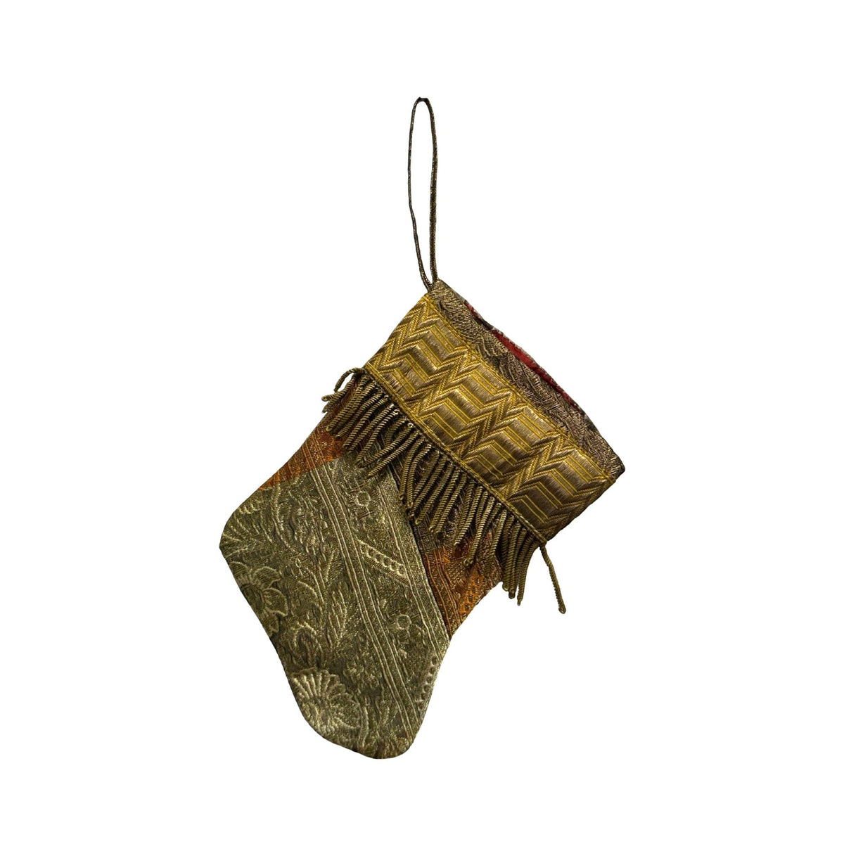 Handmade Mini Stocking from Antique and Vintage Textiles 2640 Ornament B. Viz Design O 
