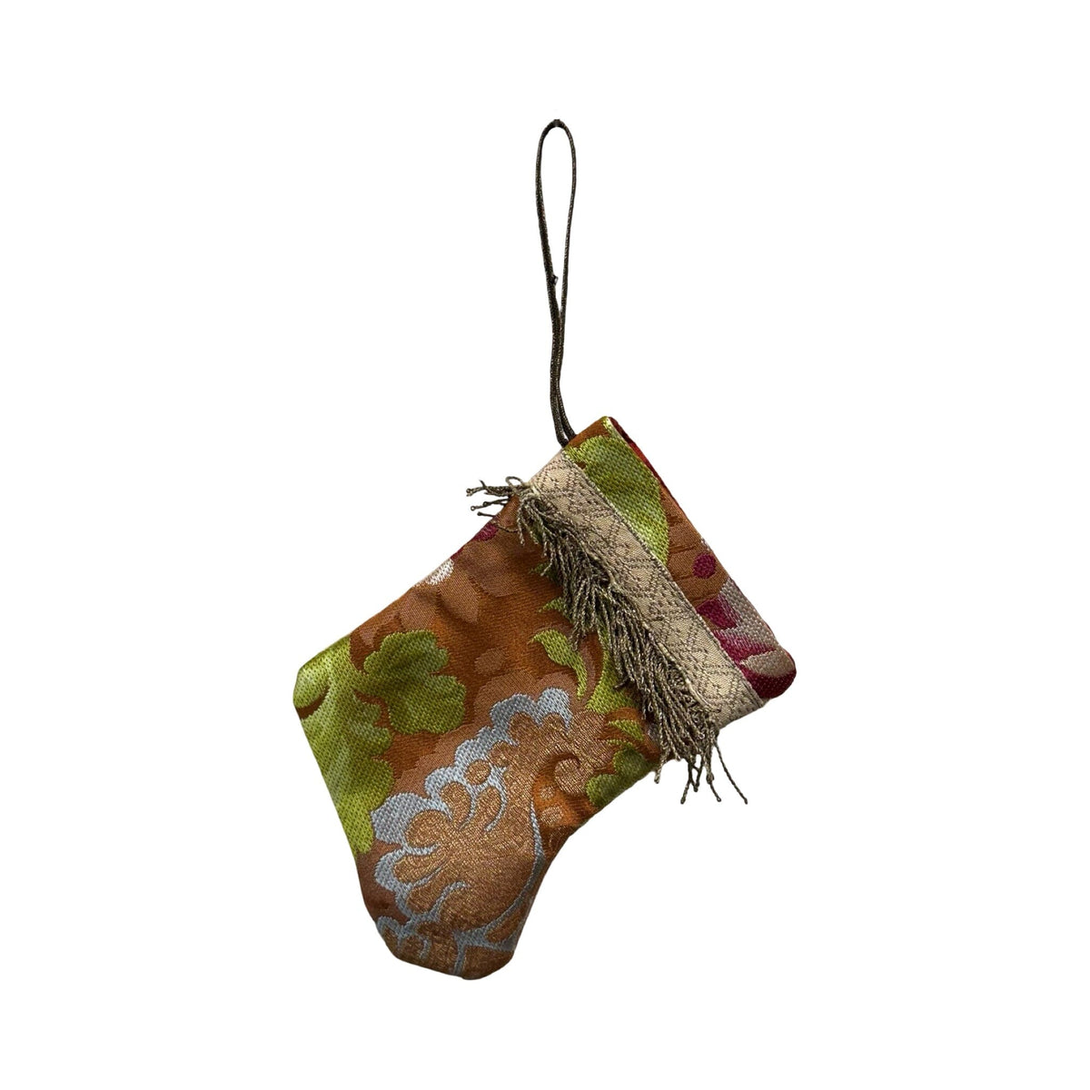Handmade Mini Stocking from Antique and Vintage Textiles 2643 Ornament B. Viz Design A 