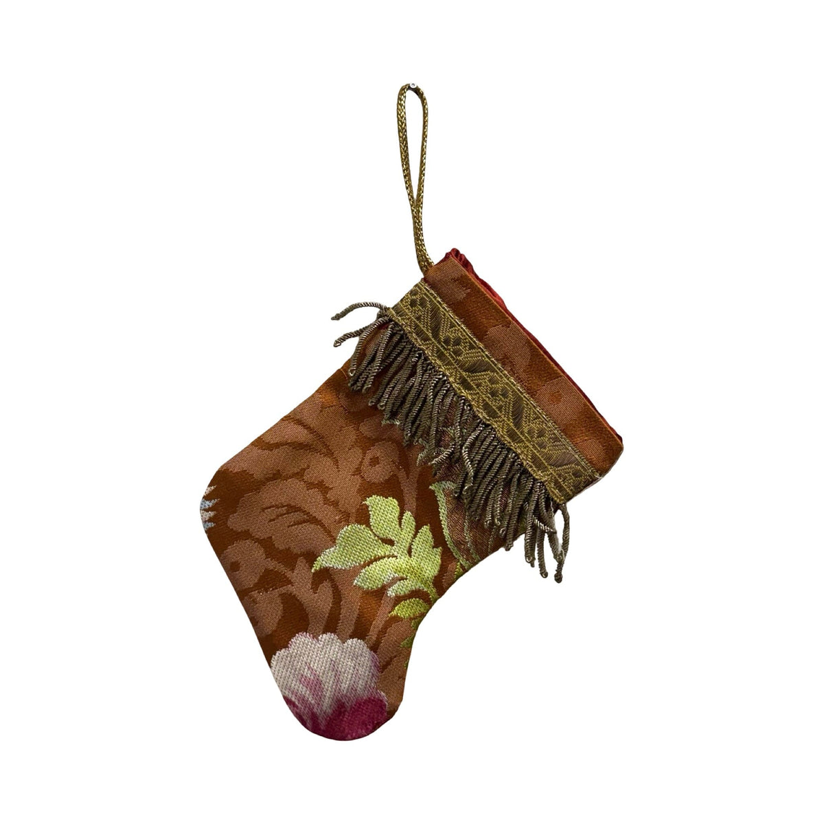 Handmade Mini Stocking from Antique and Vintage Textiles 2643 Ornament B. Viz Design F 