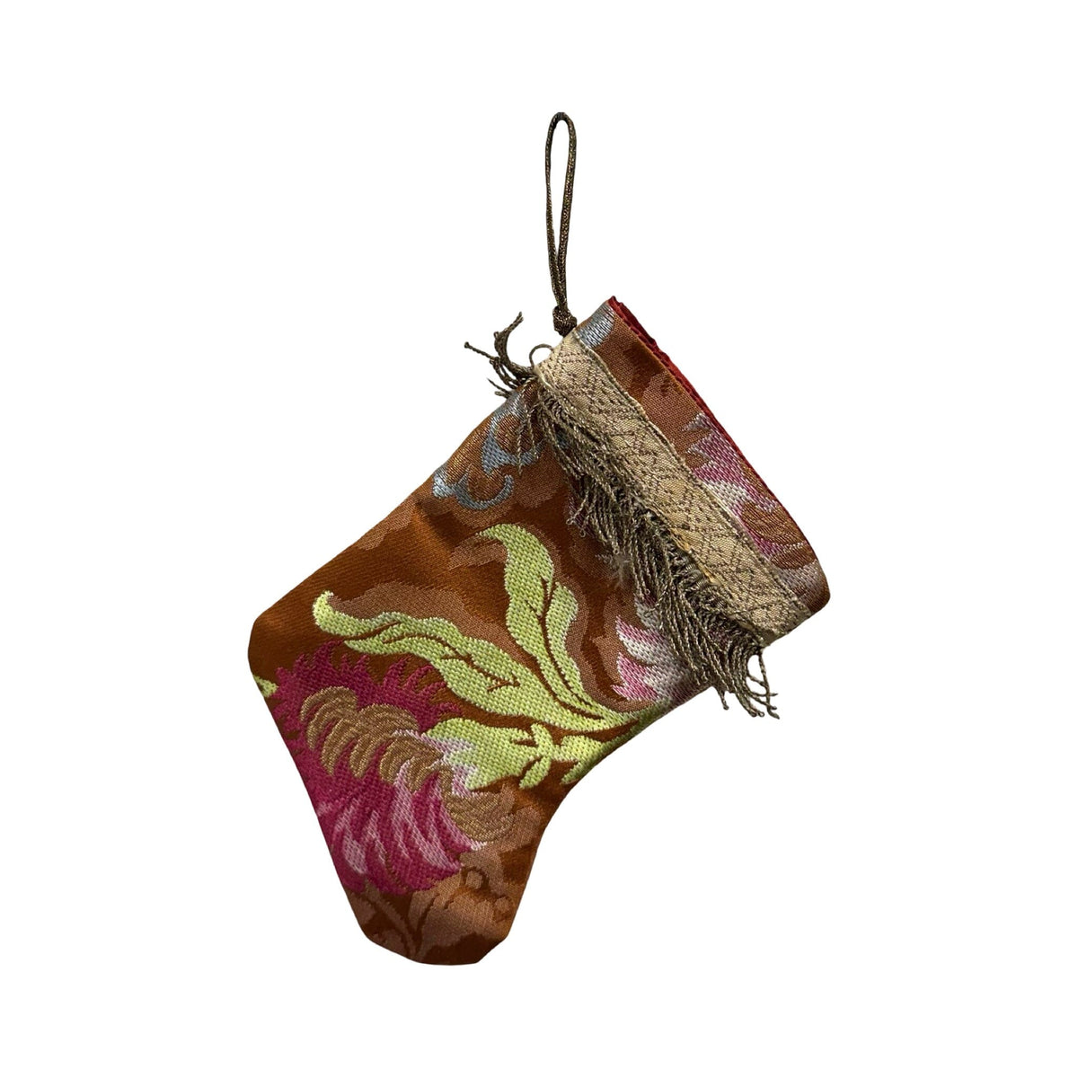 Handmade Mini Stocking from Antique and Vintage Textiles 2643 Ornament B. Viz Design R 