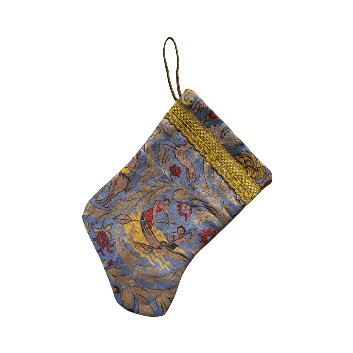 Handmade Mini Stocking from Antique and Vintage Textiles 2646 Ornament B. Viz Design D 