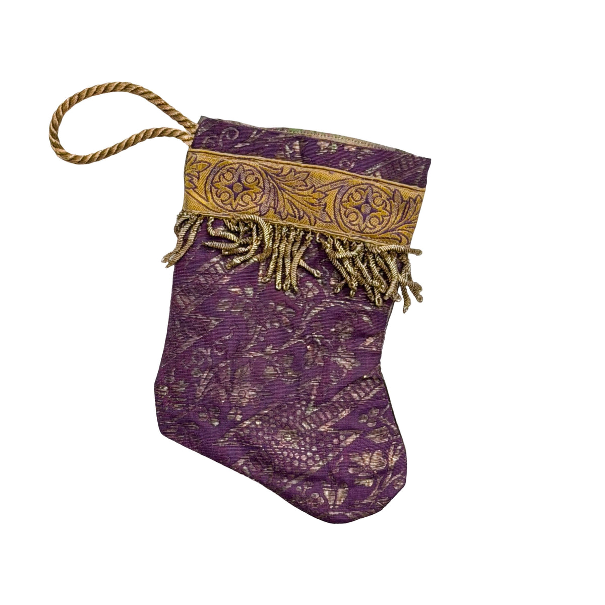 Handmade Mini Stocking from Antique and Vintage Textiles 2647 Ornament B. Viz Design E 