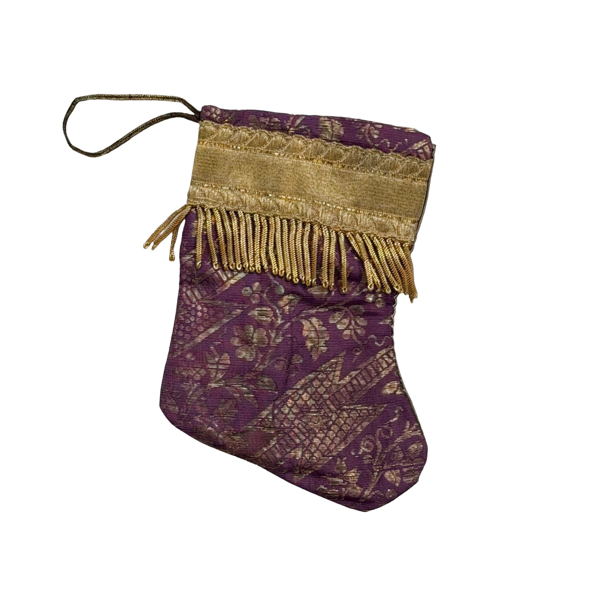 Handmade Mini Stocking from Antique and Vintage Textiles 2647 Ornament B. Viz Design F 