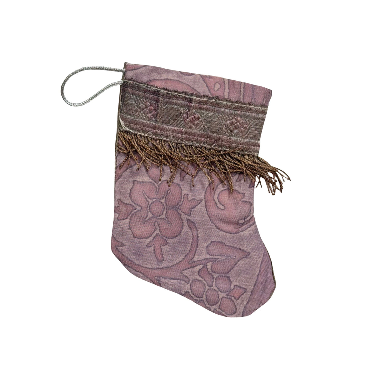 Handmade Mini Stocking from Antique and Vintage Textiles 2651 Ornament B. Viz Design C 