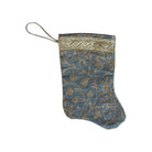 Handmade Mini Stocking from Antique and Vintage Textiles - Blue Fortuny Ornament B. Viz Design 