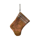 Handmade Mini Stocking from Antique and Vintage Textiles - Brown and Orange Ornament B. Viz Design A 