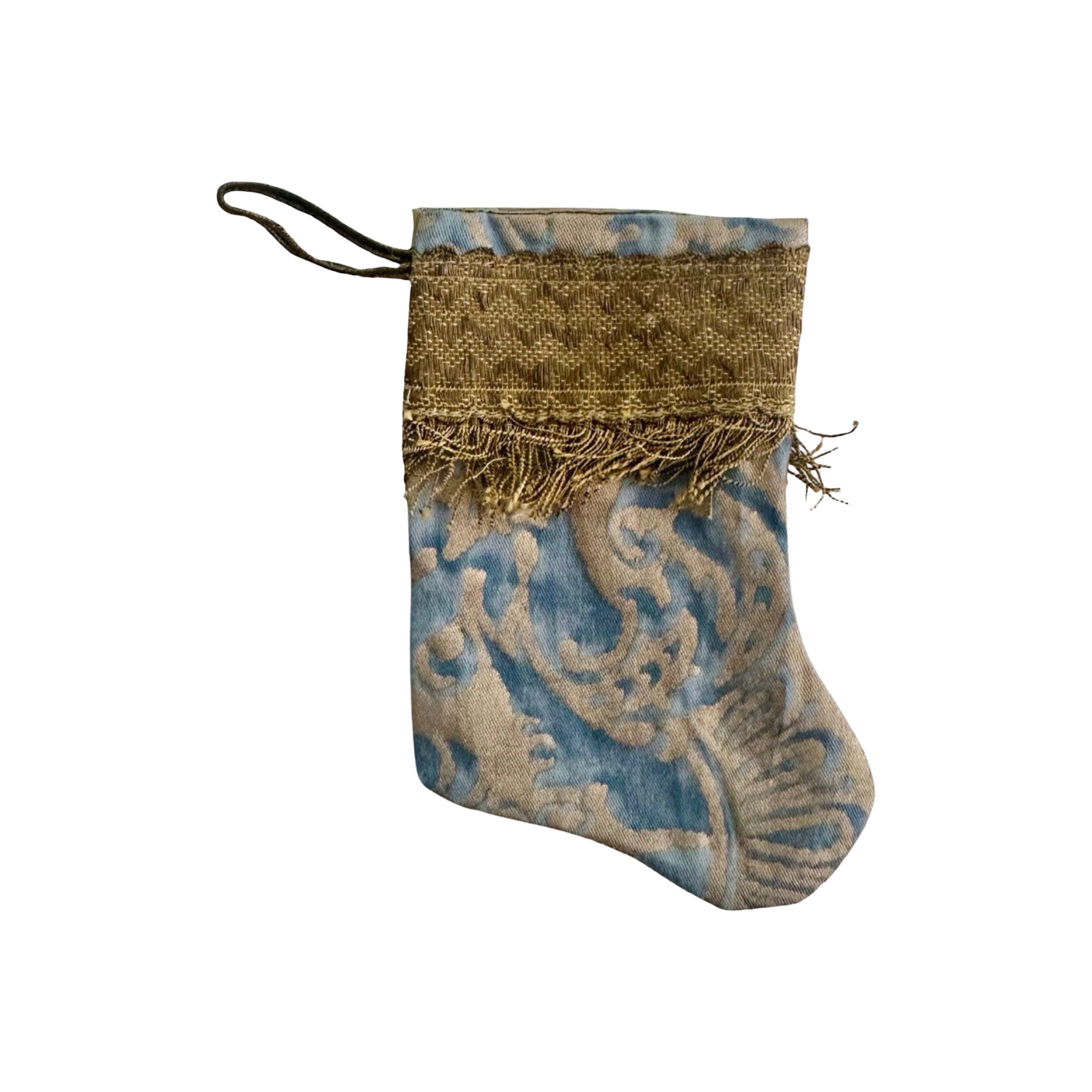 Handmade Mini Stocking from Antique and Vintage Textiles Ornament B. Viz Design 