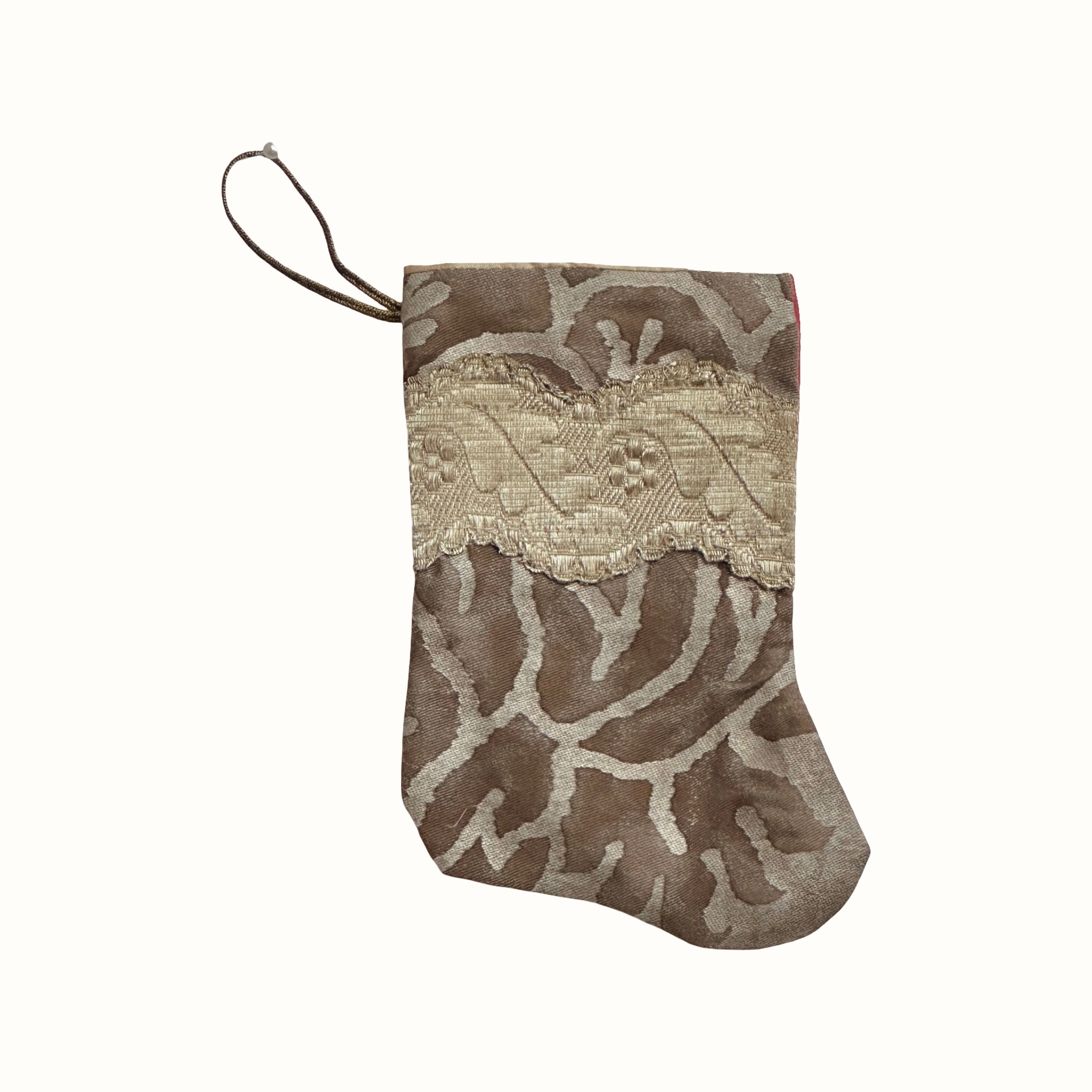 Handmade Mini Stocking from Antique and Vintage Textiles Ornament B. Viz Design 