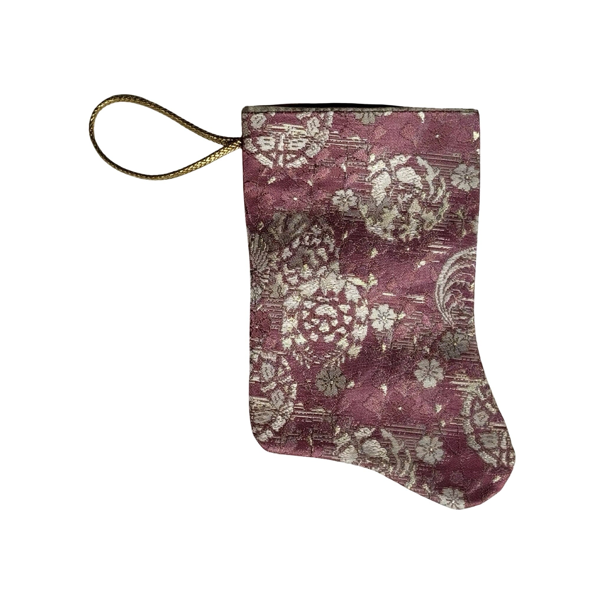 Handmade Mini Stocking from Antique and Vintage Textiles - Ornament B. Viz Design A 
