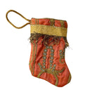 Handmade Mini Stocking from Antique and Vintage Textiles Ornament B. Viz Design A 