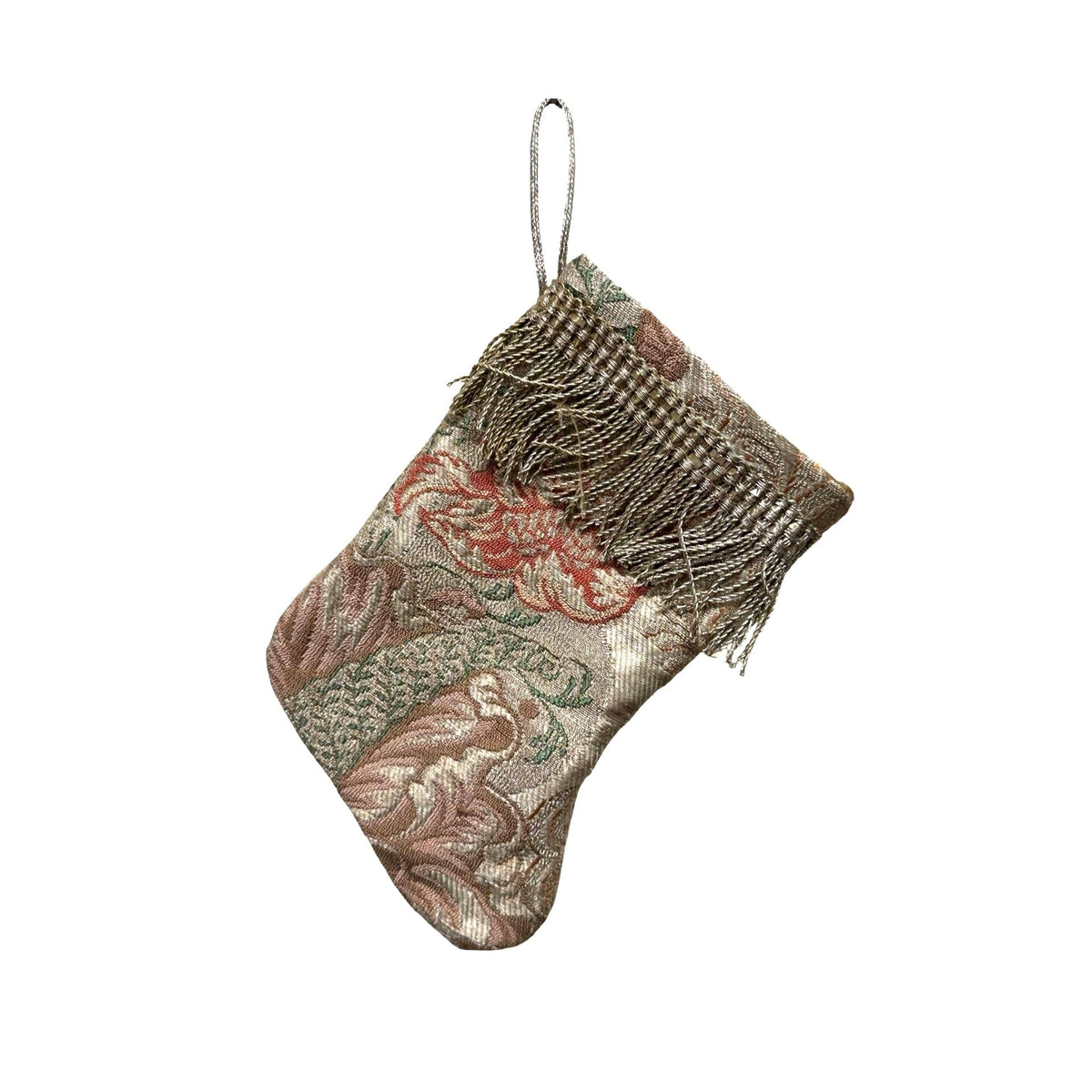 Handmade Mini Stocking from Antique and Vintage Textiles Ornament B. Viz Design A 