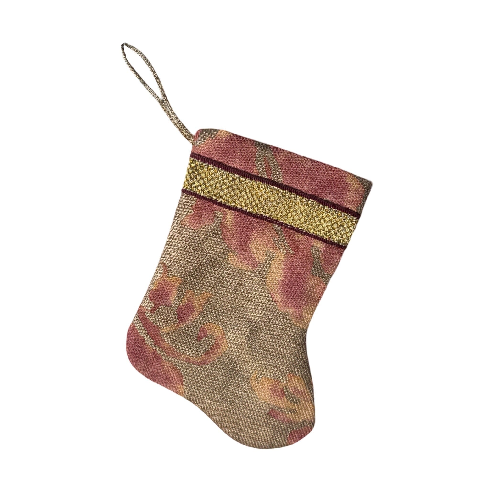 Handmade Mini Stocking from Antique and Vintage Textiles Ornament B. Viz Design A 