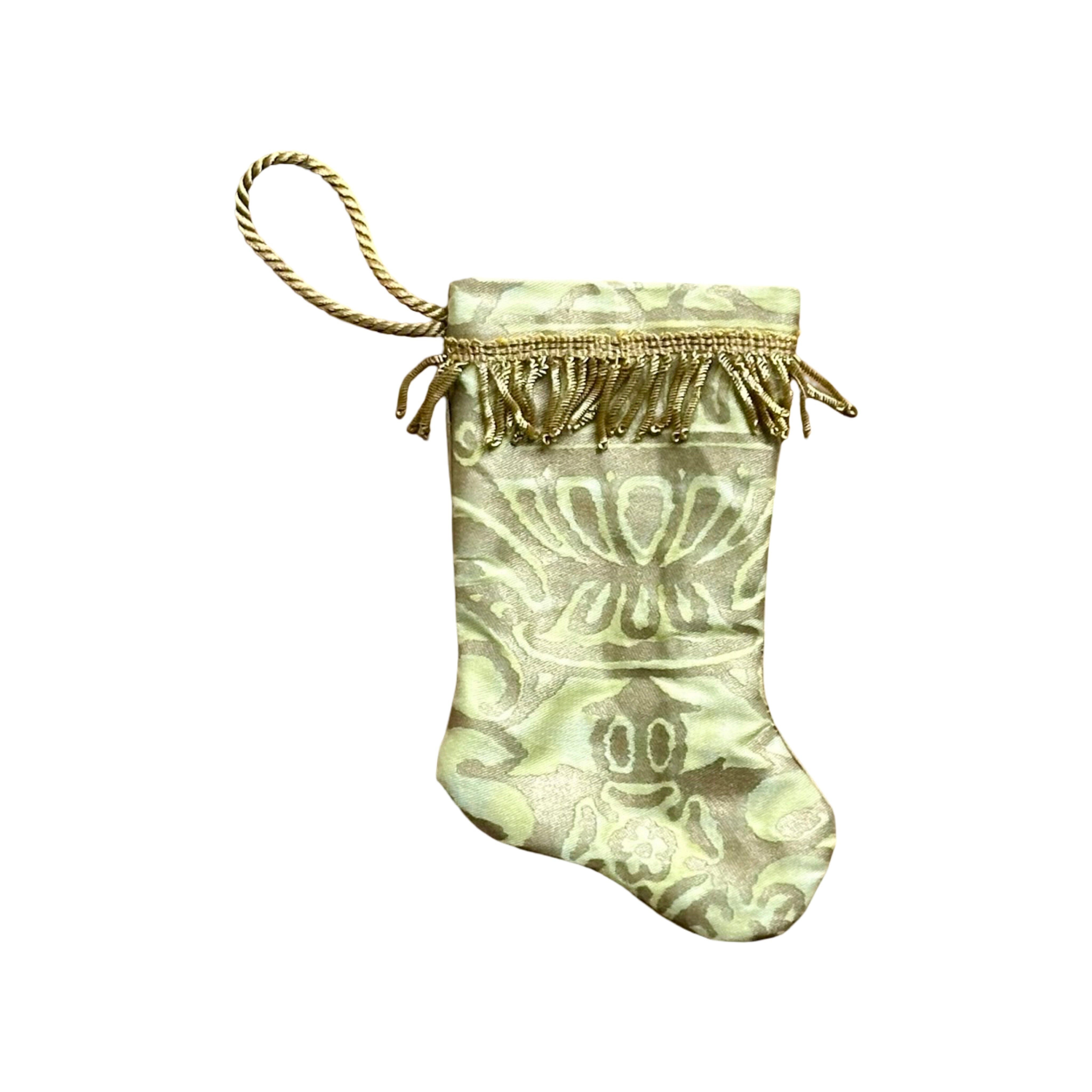 Handmade Mini Stocking from Antique and Vintage Textiles Ornament B. Viz Design A 