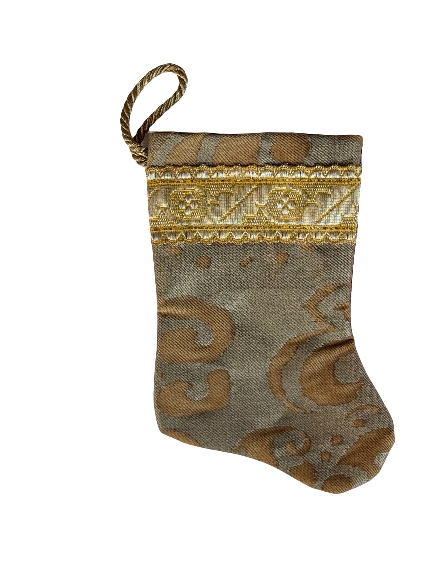 Handmade Mini Stocking from Antique and Vintage Textiles - Ornament B. Viz Design A 