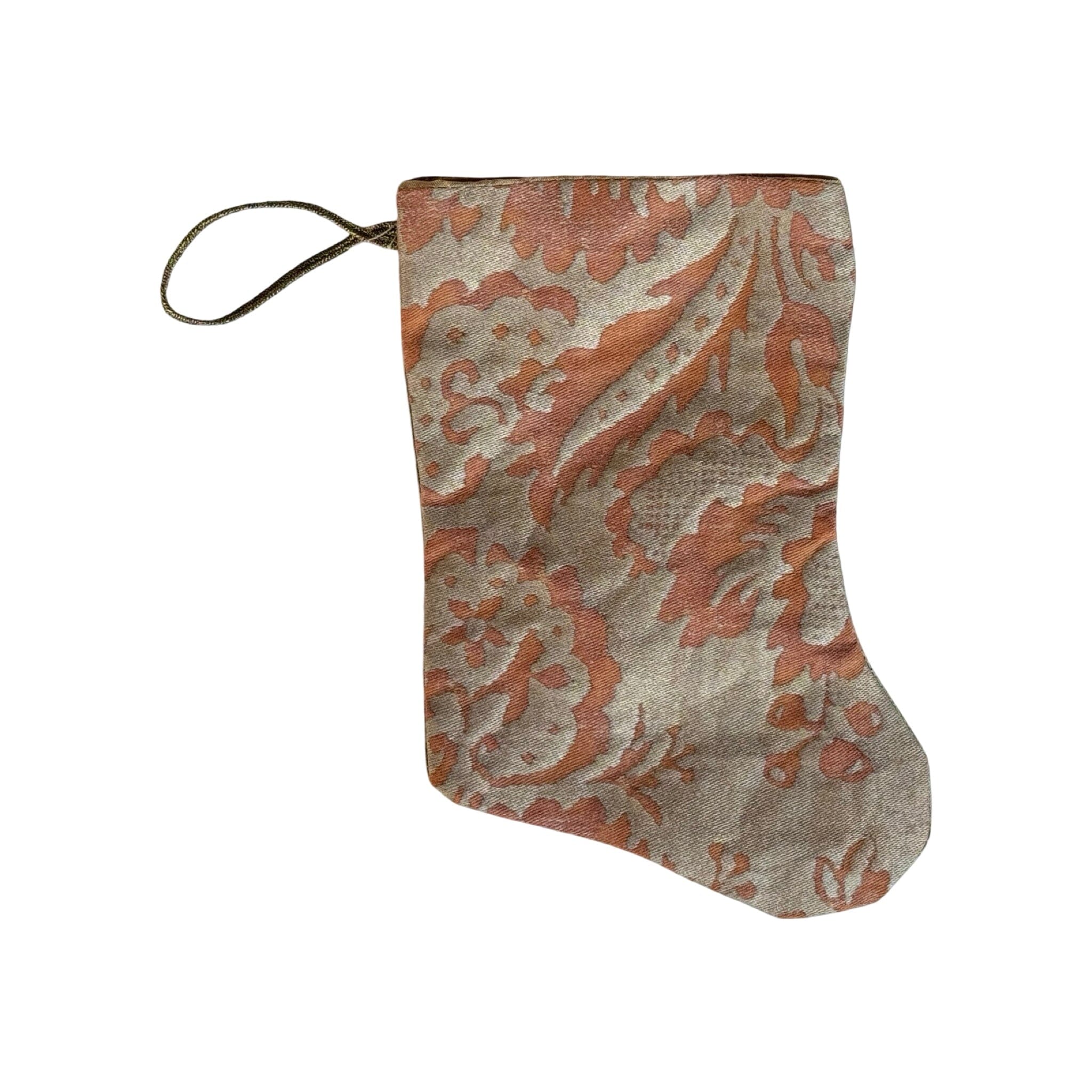 Handmade Mini Stocking from Antique and Vintage Textiles - Ornament B. Viz Design A 