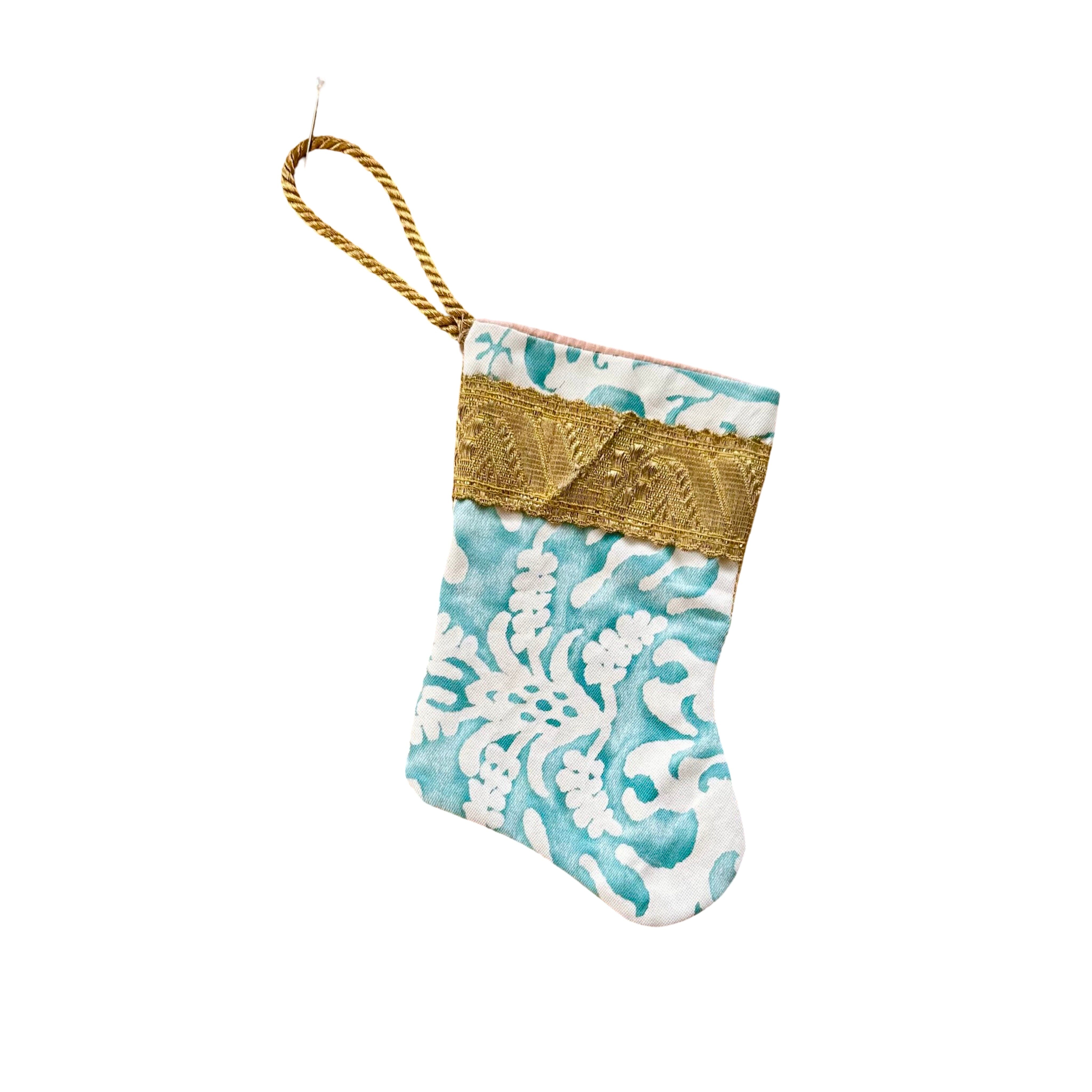 Handmade Mini Stocking from Antique and Vintage Textiles Ornament B. Viz Design A 