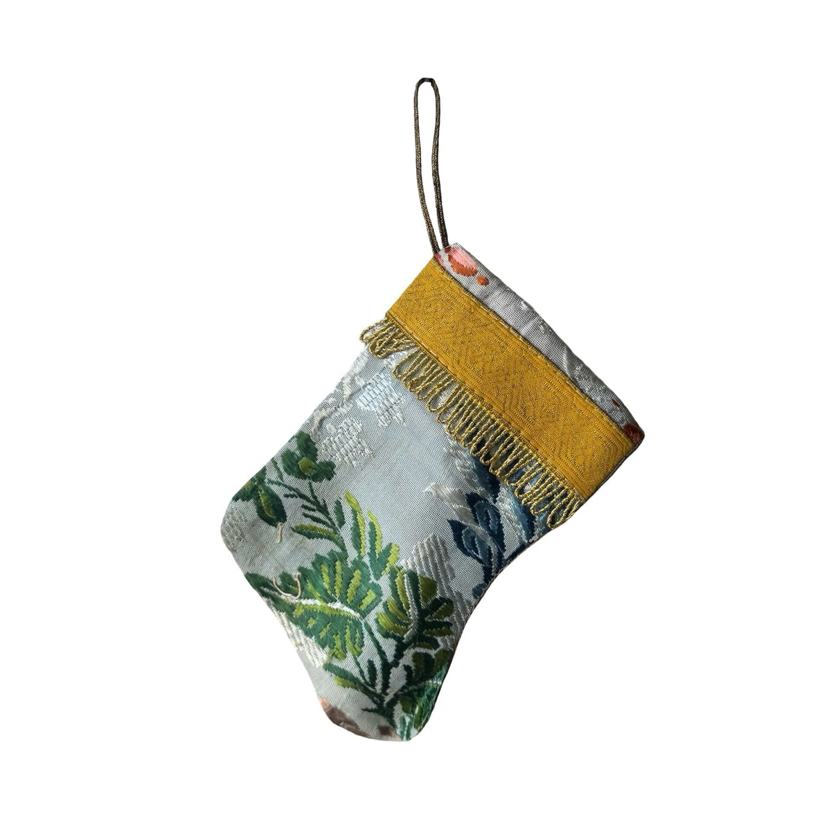 Handmade Mini Stocking from Antique and Vintage Textiles Ornament B. Viz Design AA 