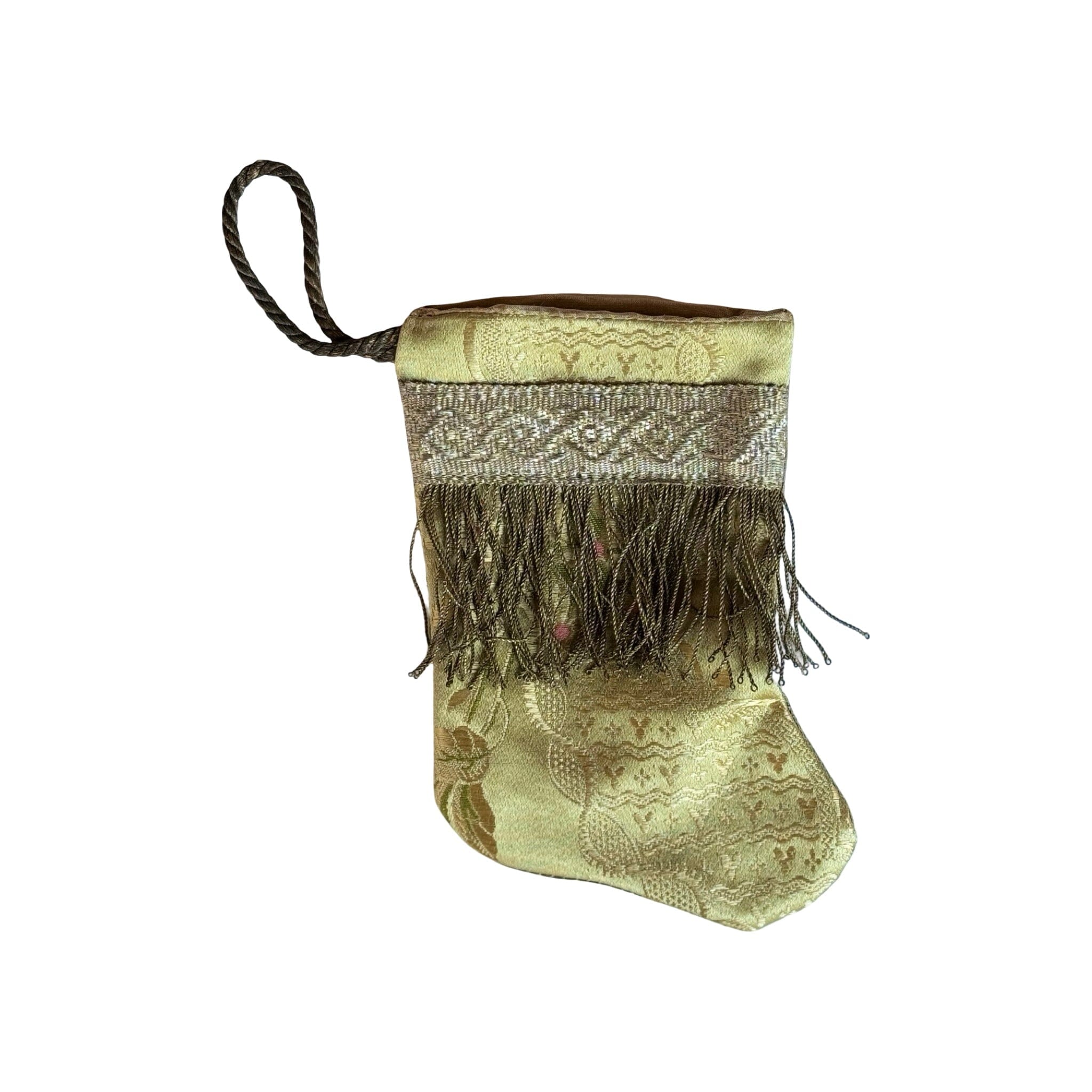 Handmade Mini Stocking from Antique and Vintage Textiles - Ornament B. Viz Design AA 