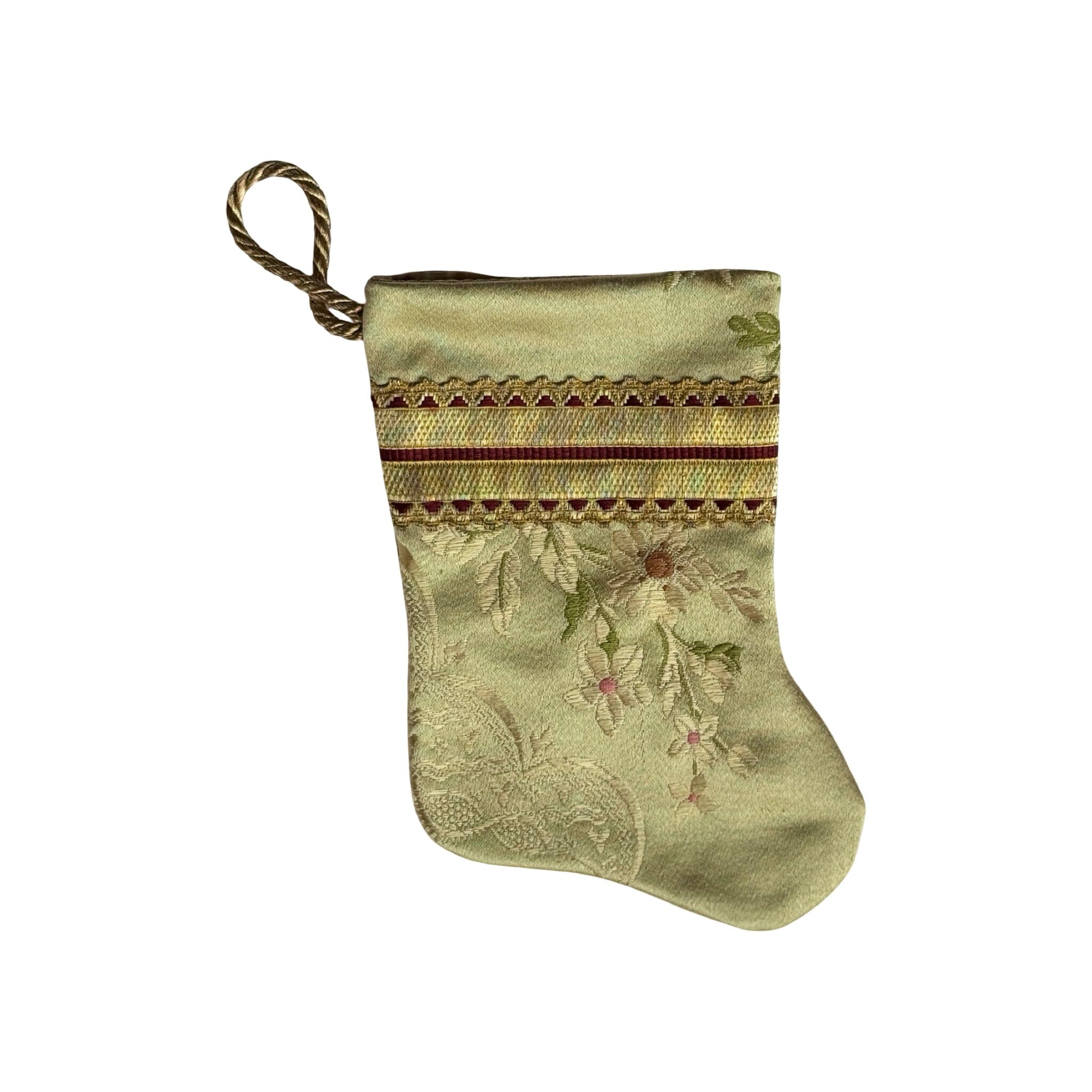Handmade Mini Stocking from Antique and Vintage Textiles - Ornament B. Viz Design B 