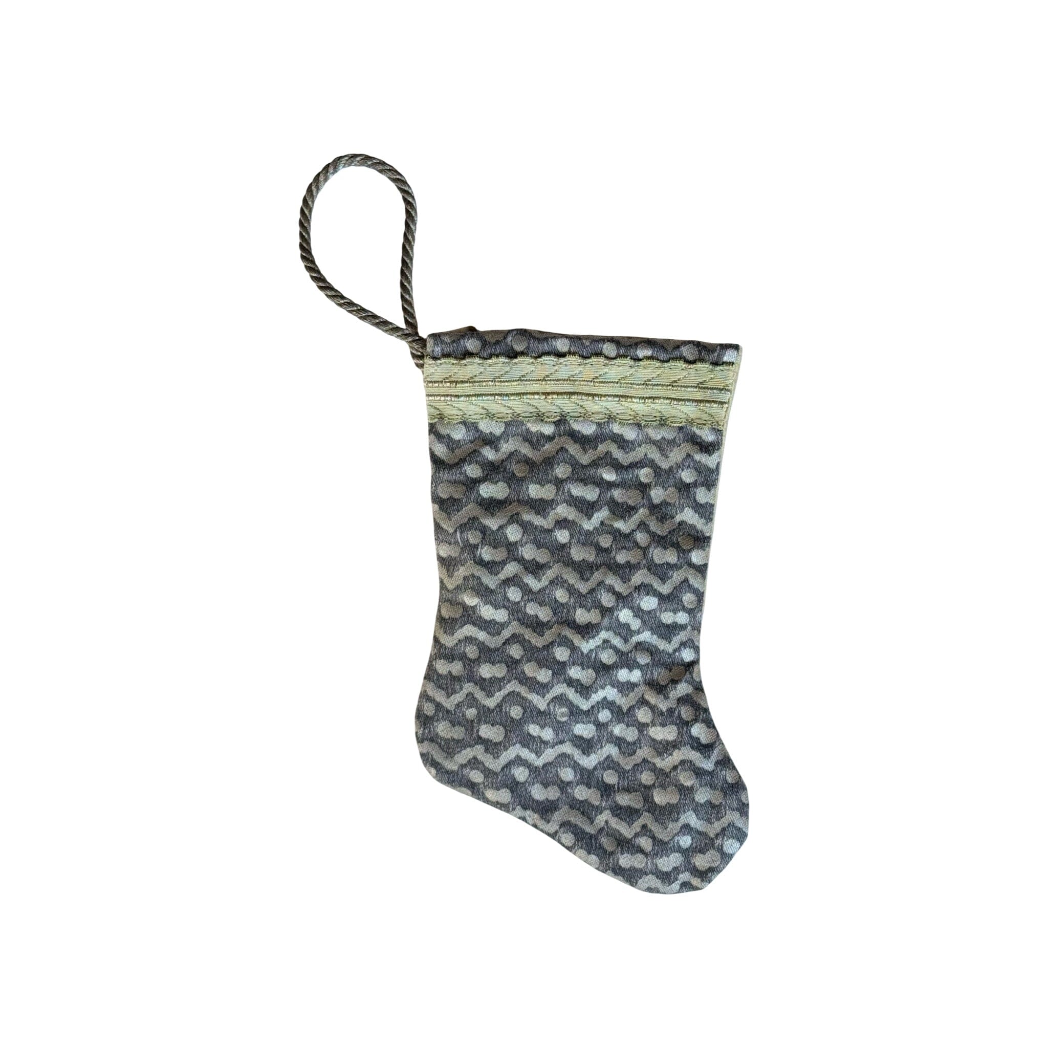Handmade Mini Stocking from Antique and Vintage Textiles - Ornament B. Viz Design B 