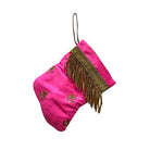 Handmade Mini Stocking from Antique and Vintage Textiles Ornament B. Viz Design B 