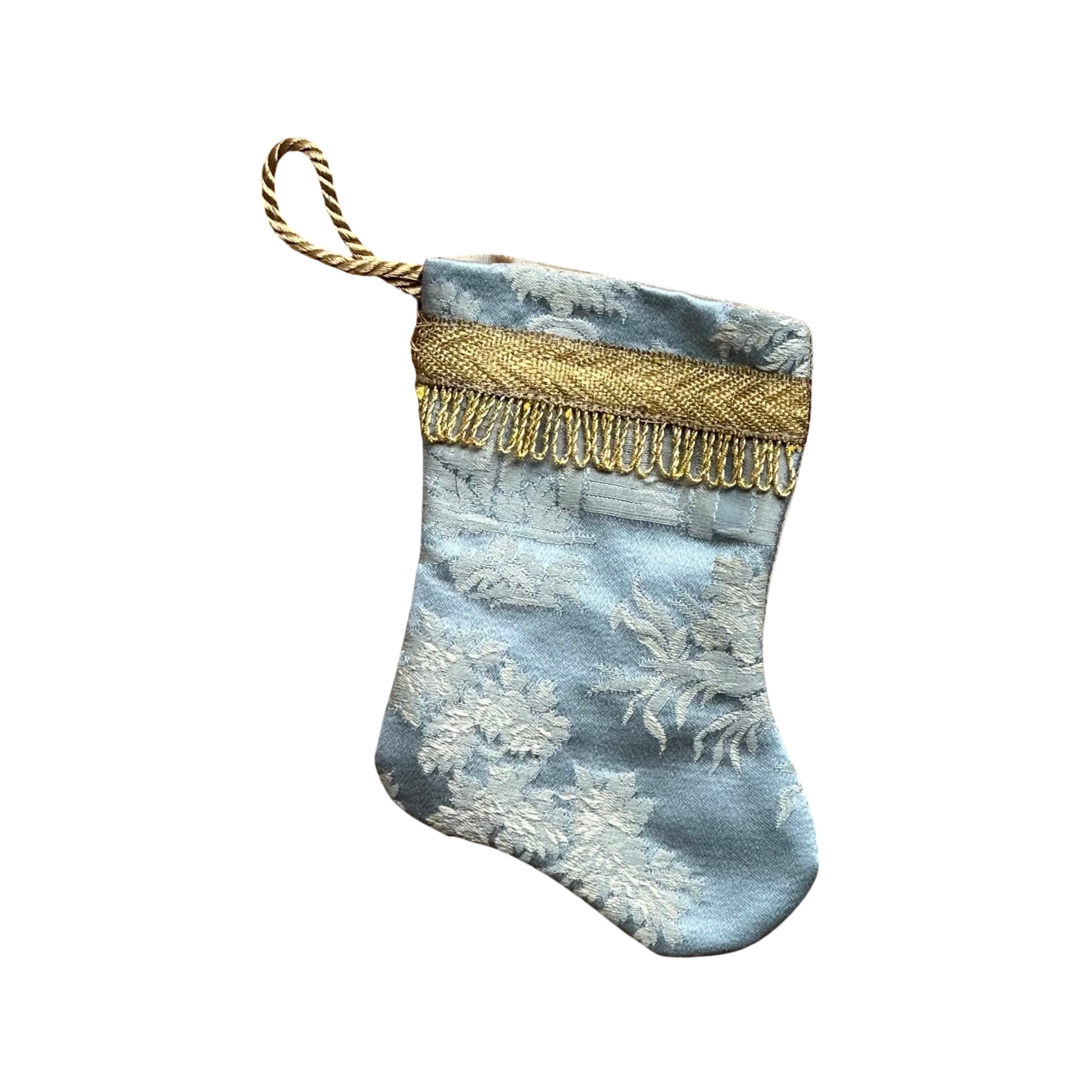 Handmade Mini Stocking from Antique and Vintage Textiles Ornament B. Viz Design B 
