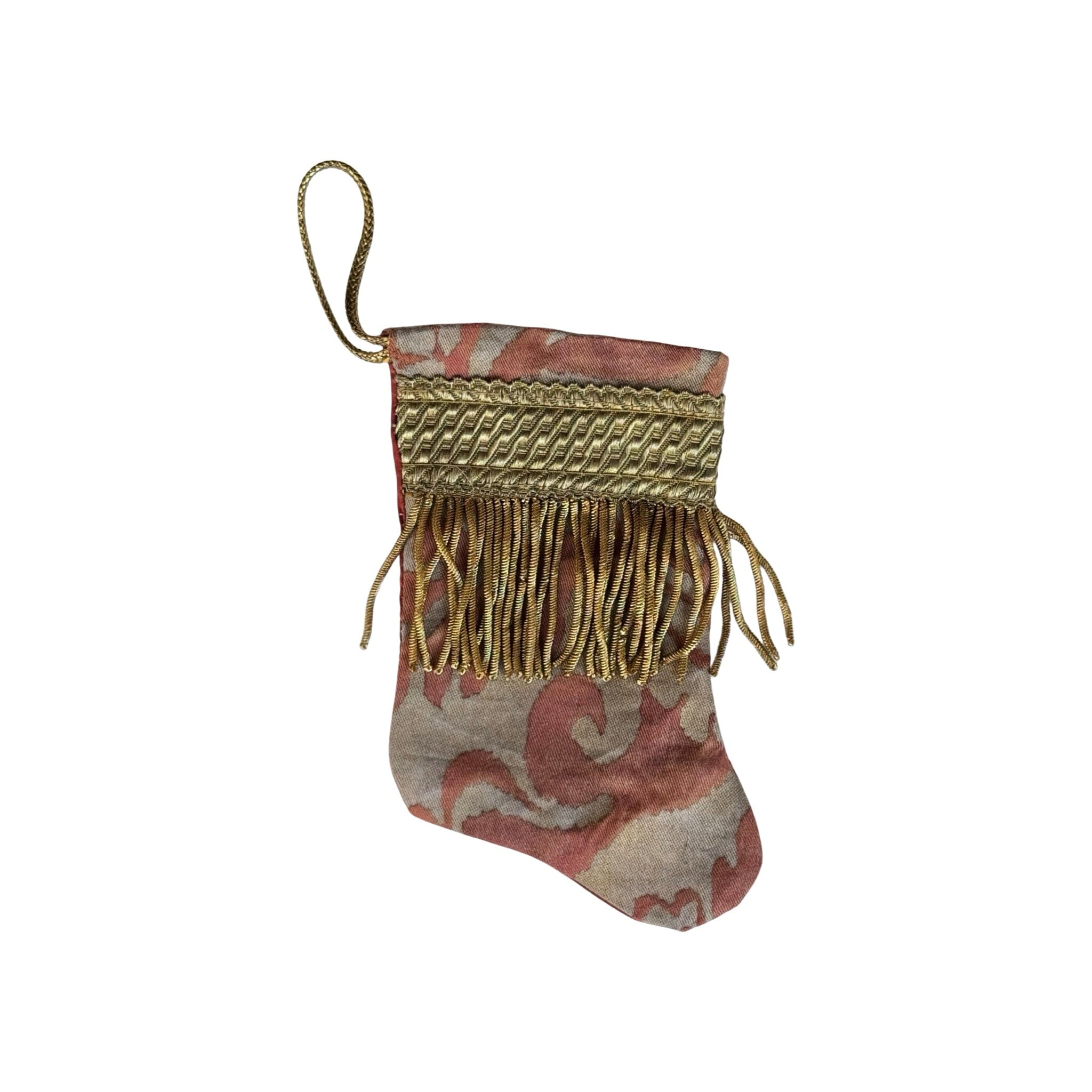 Handmade Mini Stocking from Antique and Vintage Textiles - Ornament B. Viz Design B 