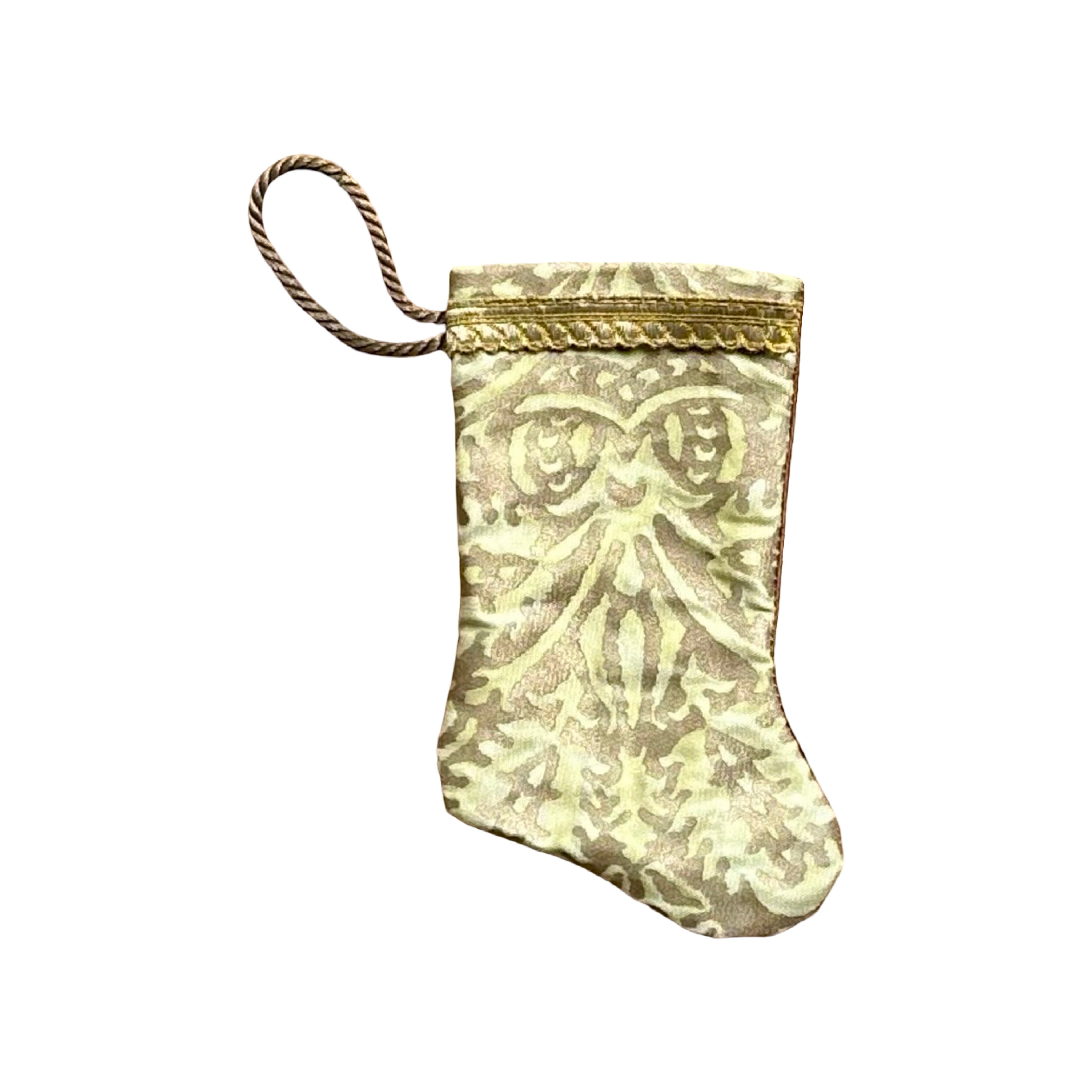 Handmade Mini Stocking from Antique and Vintage Textiles Ornament B. Viz Design B 