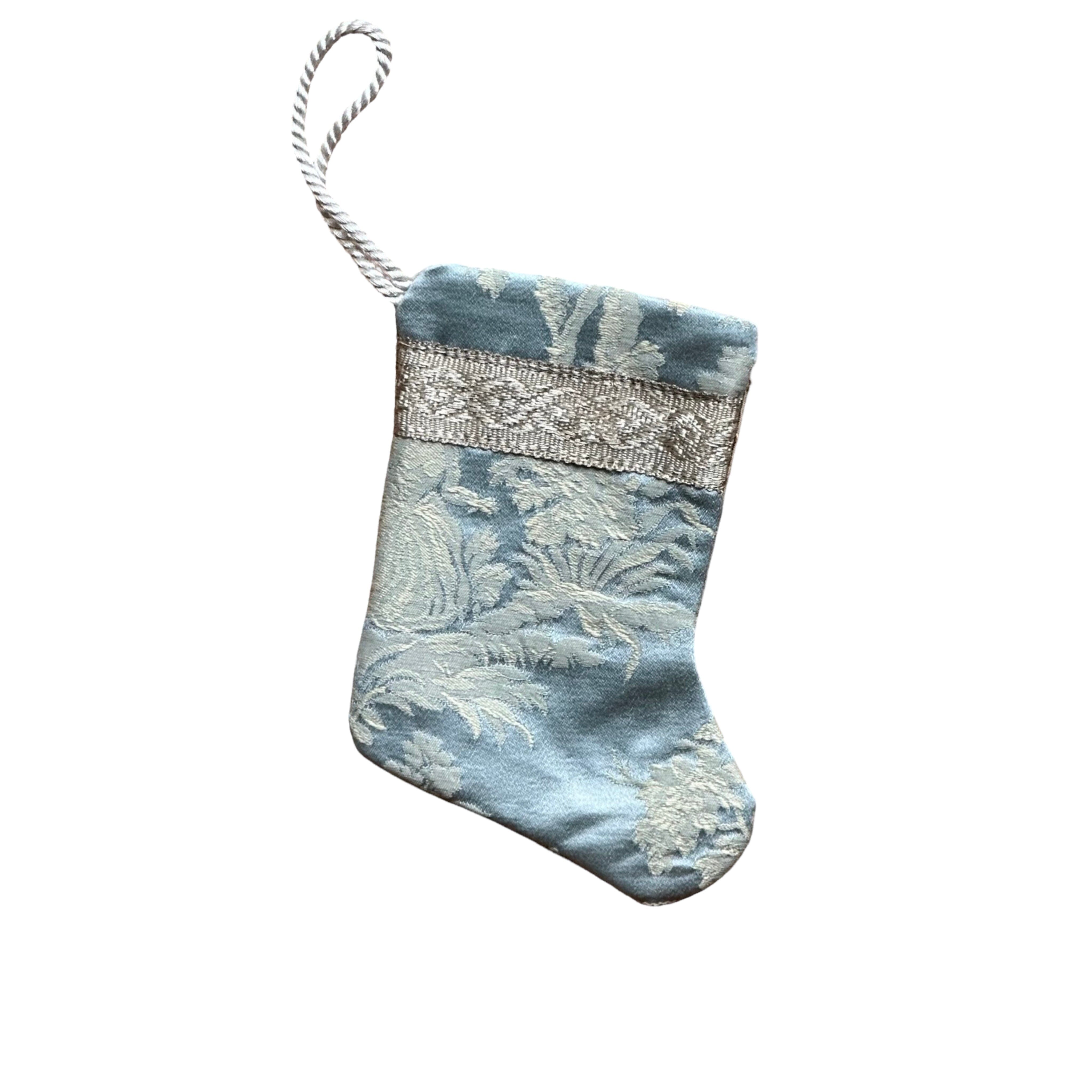 Handmade Mini Stocking from Antique and Vintage Textiles Ornament B. Viz Design C 