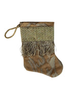 Handmade Mini Stocking from Antique and Vintage Textiles - Ornament B. Viz Design C 
