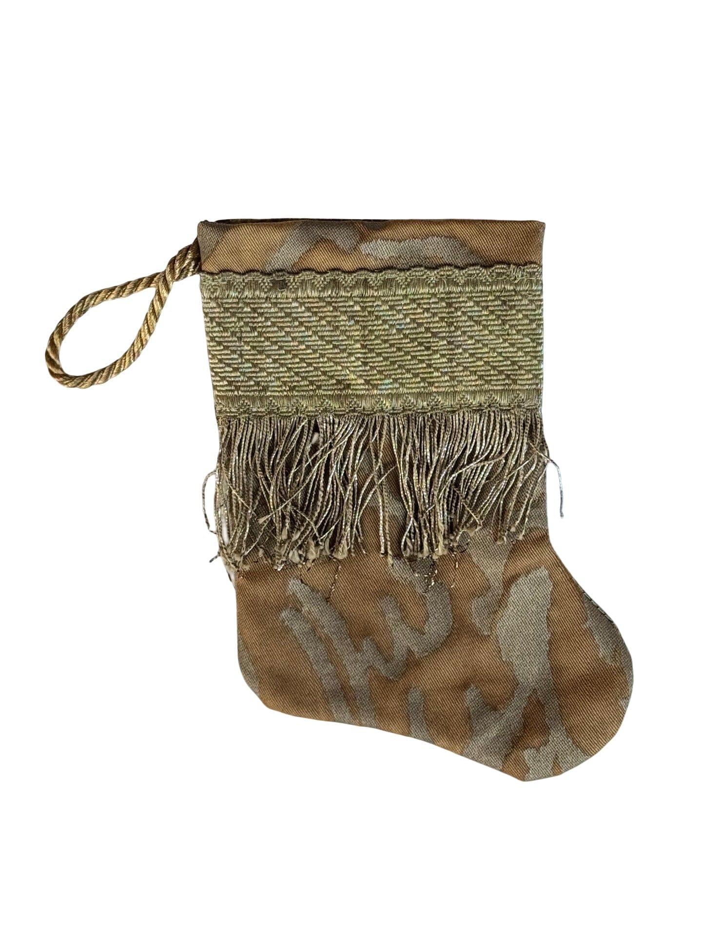 Handmade Mini Stocking from Antique and Vintage Textiles - Ornament B. Viz Design C 