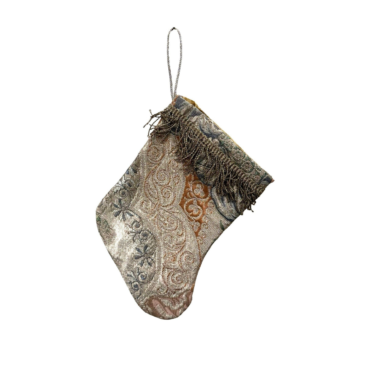 Handmade Mini Stocking from Antique and Vintage Textiles Ornament B. Viz Design C 