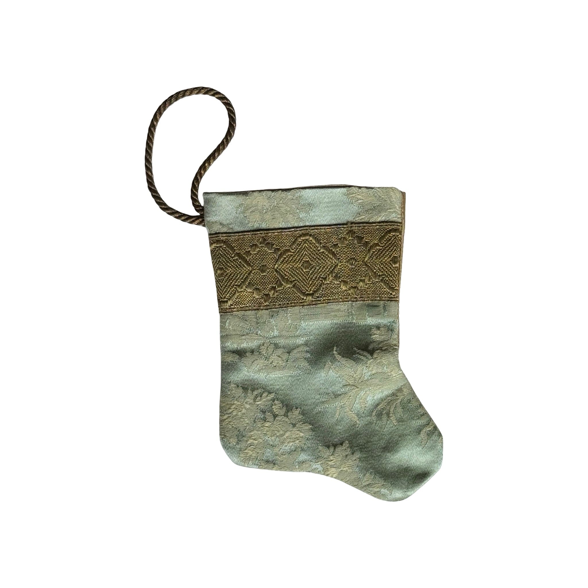 Handmade Mini Stocking from Antique and Vintage Textiles - Ornament B. Viz Design C 