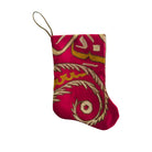 Handmade Mini Stocking from Antique and Vintage Textiles Ornament B. Viz Design C 