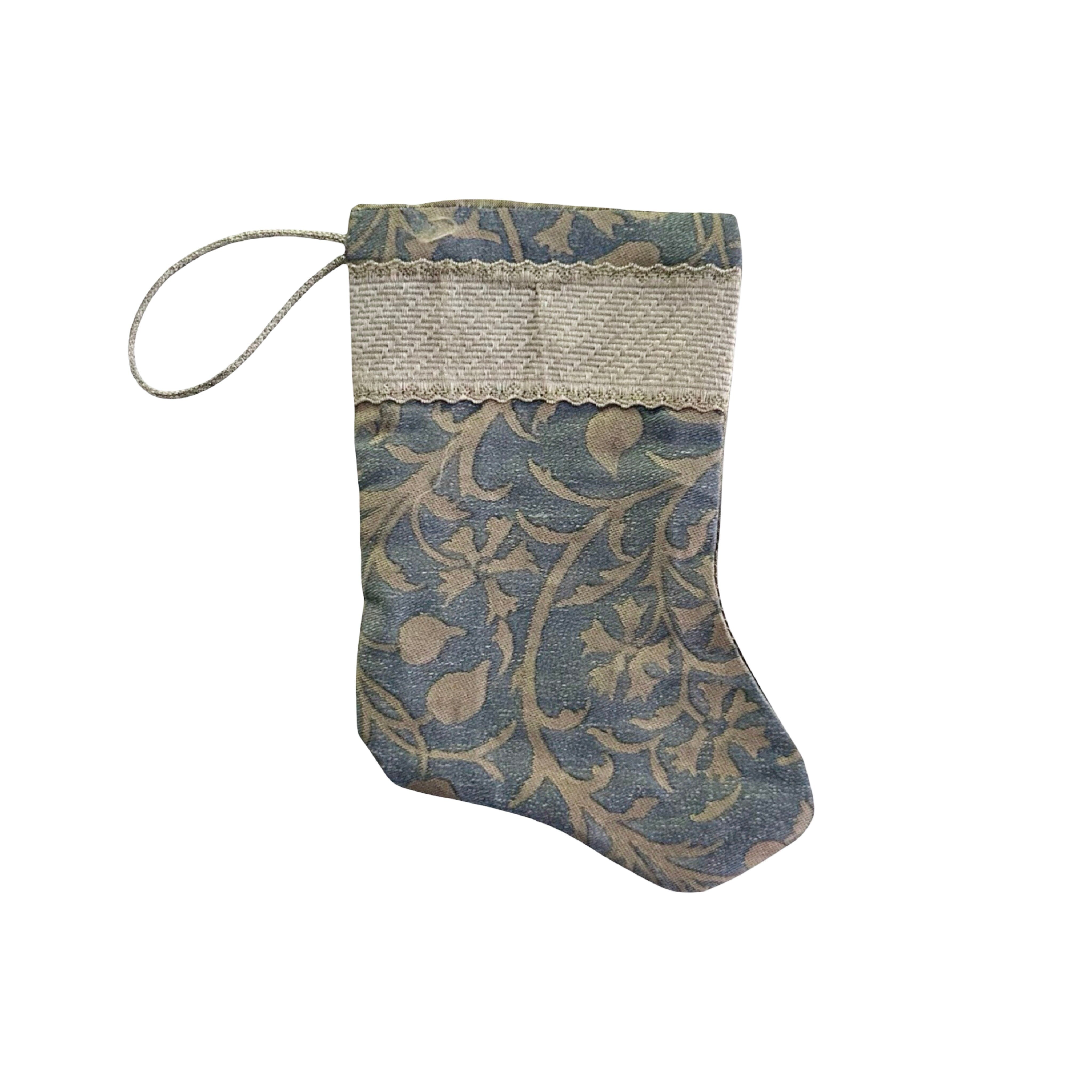 Handmade Mini Stocking from Antique and Vintage Textiles Ornament B. Viz Design C 