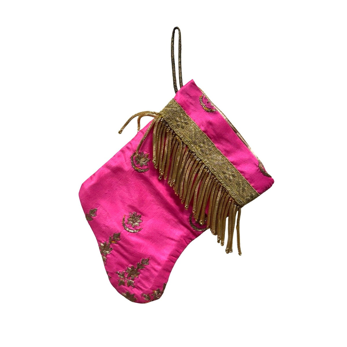 Handmade Mini Stocking from Antique and Vintage Textiles Ornament B. Viz Design C 