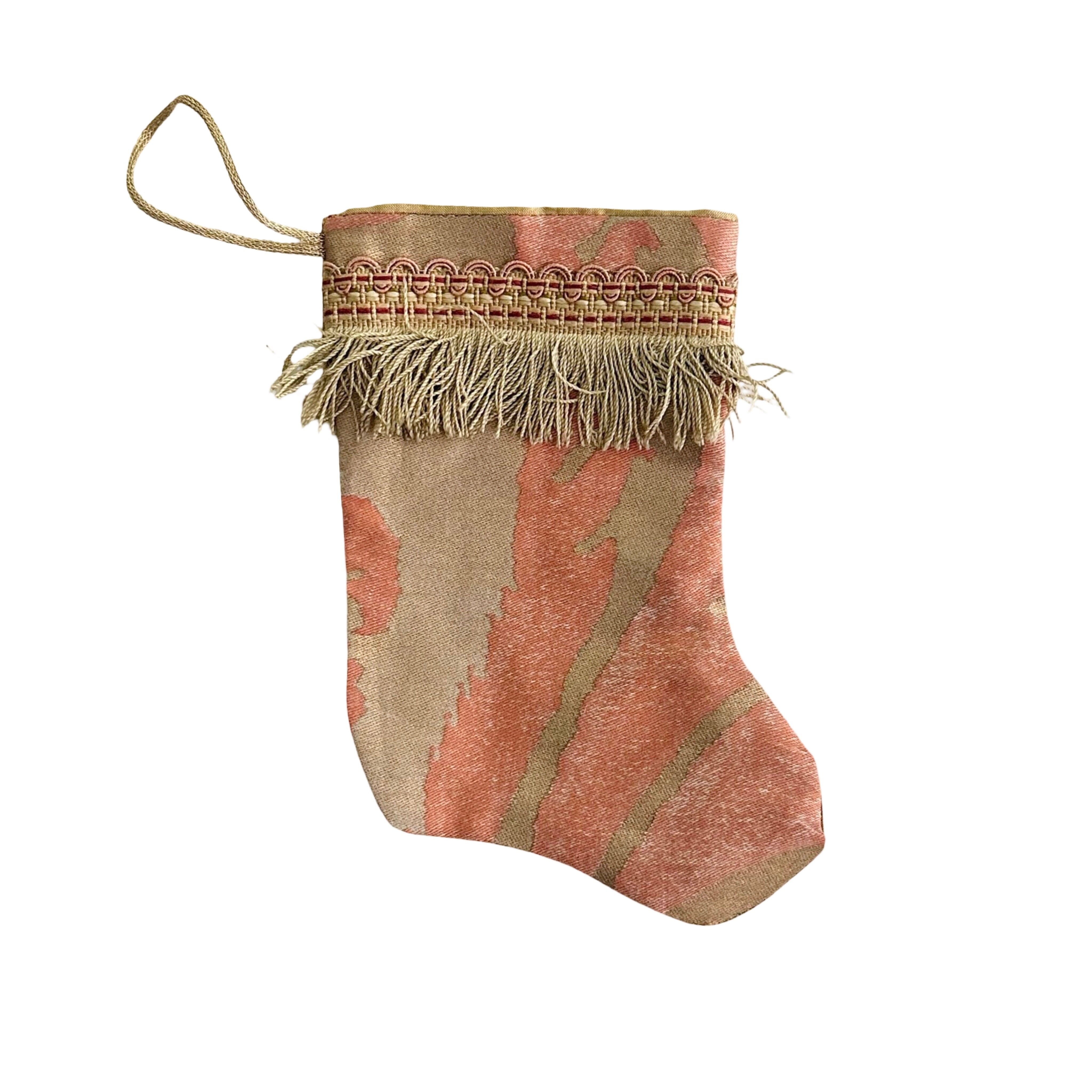 Handmade Mini Stocking from Antique and Vintage Textiles Ornament B. Viz Design C 