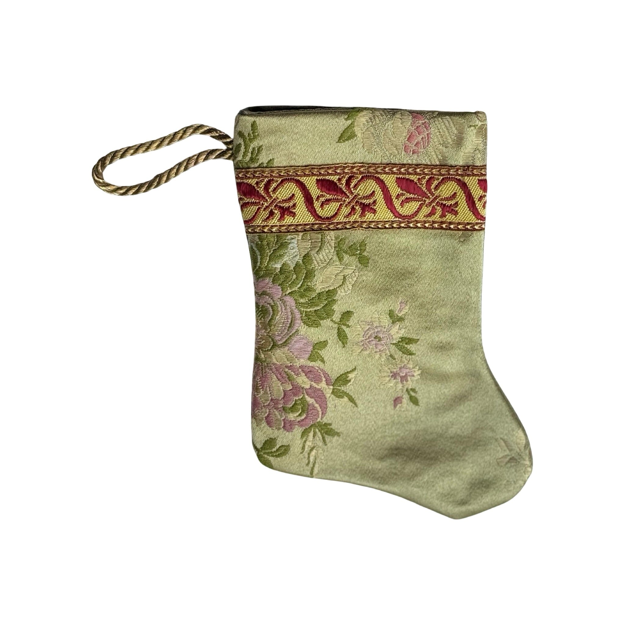 Handmade Mini Stocking from Antique and Vintage Textiles - Ornament B. Viz Design C 