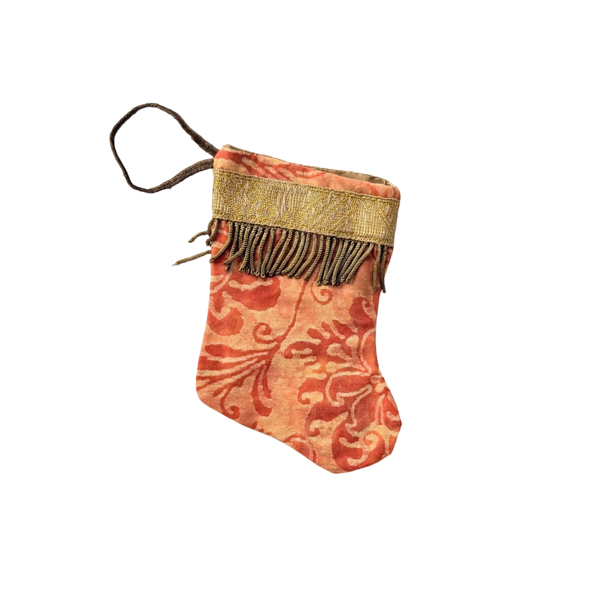 Handmade Mini Stocking from Antique and Vintage Textiles Ornament B. Viz Design C 