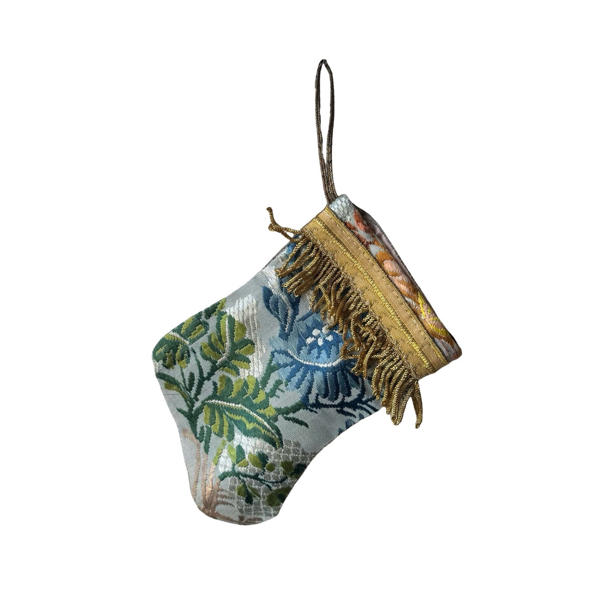 Handmade Mini Stocking from Antique and Vintage Textiles Ornament B. Viz Design CC 
