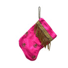 Handmade Mini Stocking from Antique and Vintage Textiles Ornament B. Viz Design D 