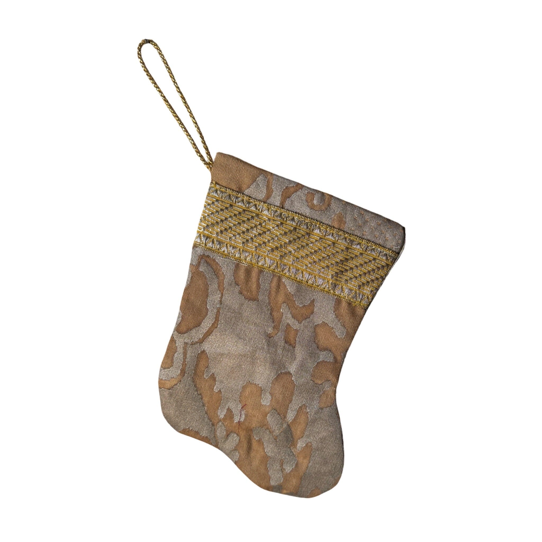 Handmade Mini Stocking from Antique and Vintage Textiles - Ornament B. Viz Design D 