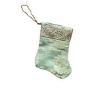 Handmade Mini Stocking from Antique and Vintage Textiles Ornament B. Viz Design D 