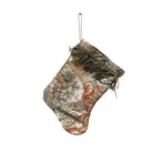 Handmade Mini Stocking from Antique and Vintage Textiles Ornament B. Viz Design D 