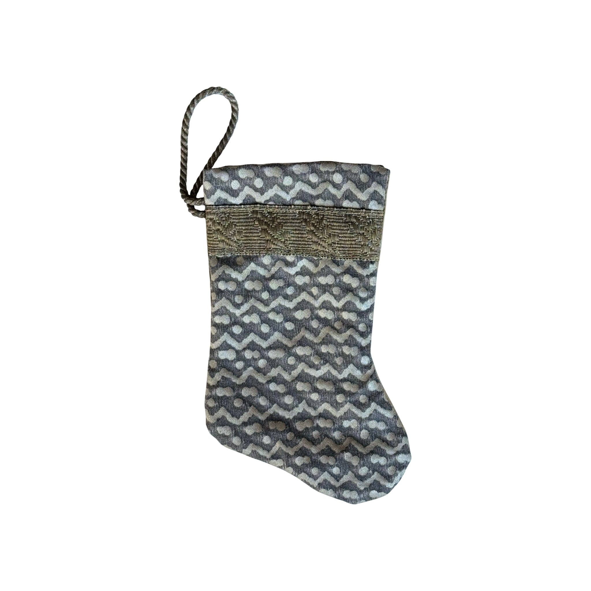Handmade Mini Stocking from Antique and Vintage Textiles - Ornament B. Viz Design D 