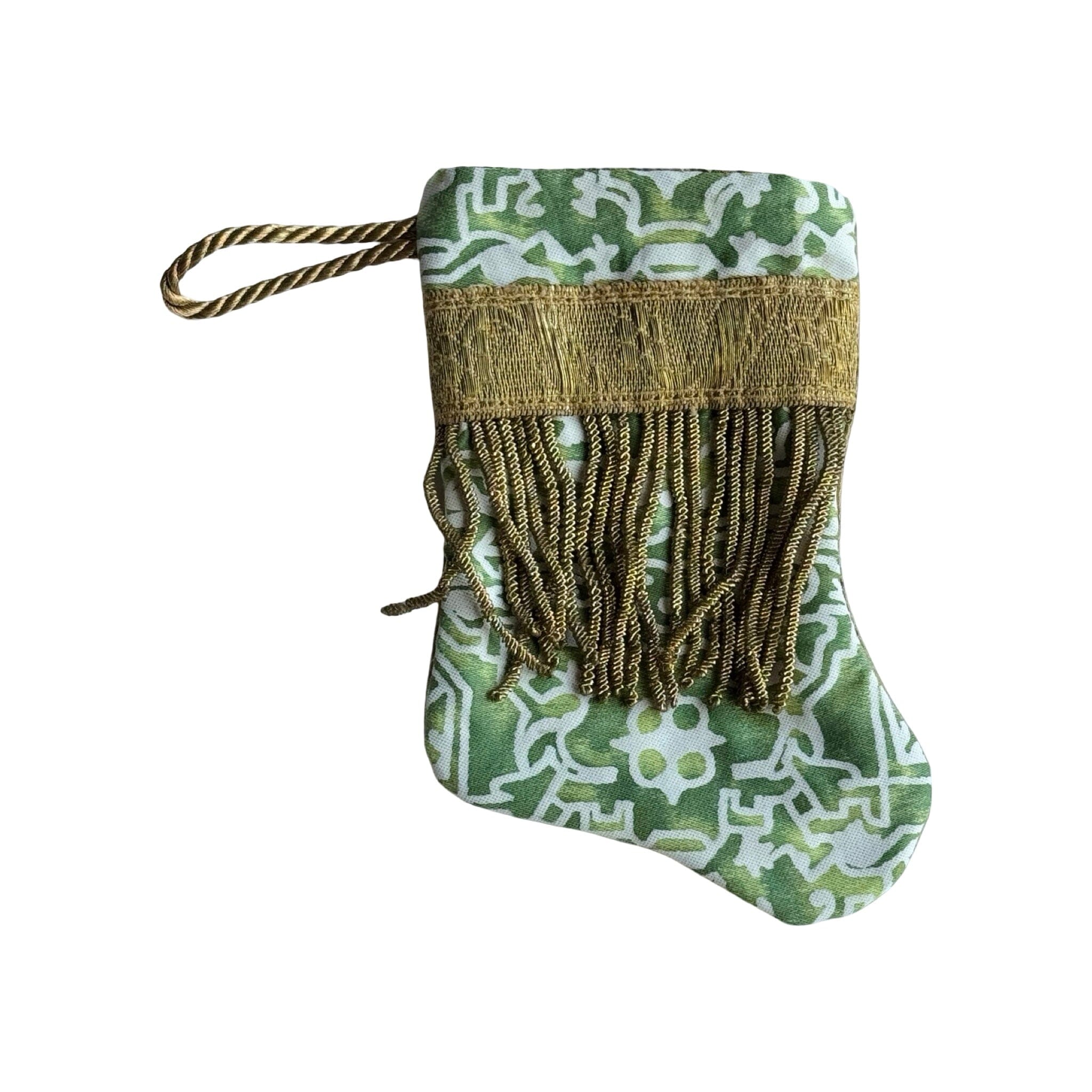 Handmade Mini Stocking from Antique and Vintage Textiles - Ornament B. Viz Design D 